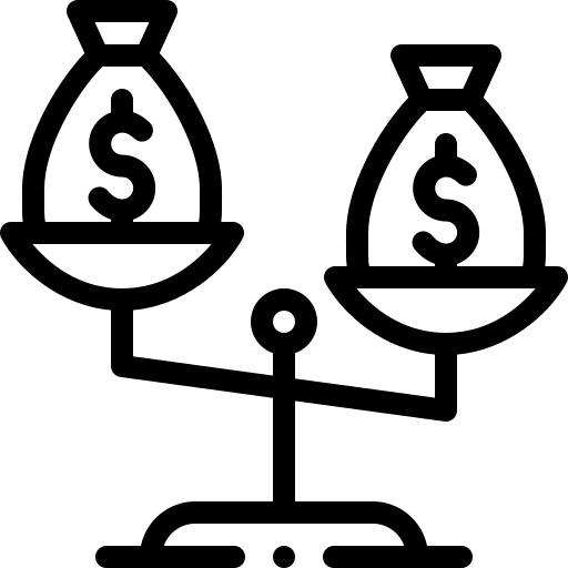 Balance balance inequality scale icon