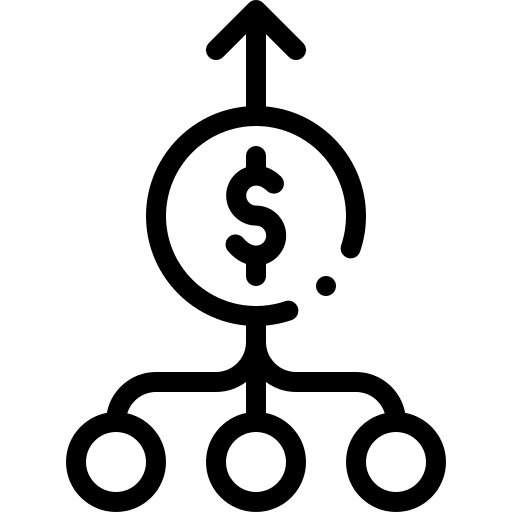 Diversification dispersion diversification network icon