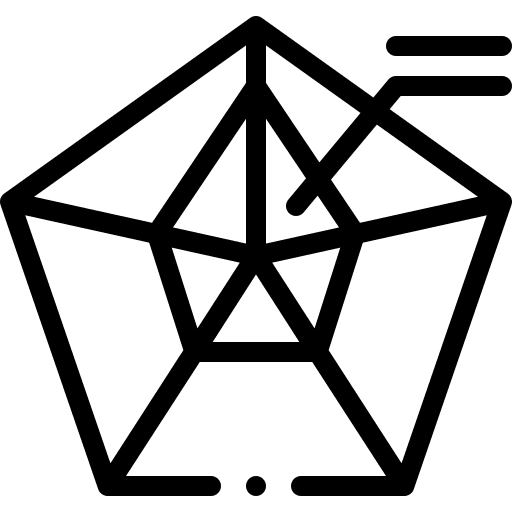 Graph pentagon stats business and finance icon