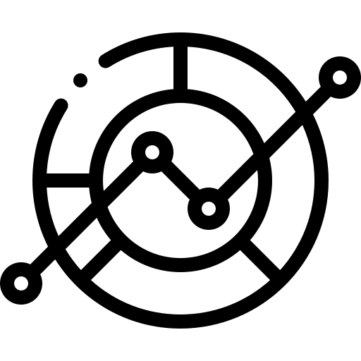 Growth graph pie chart percentage icon