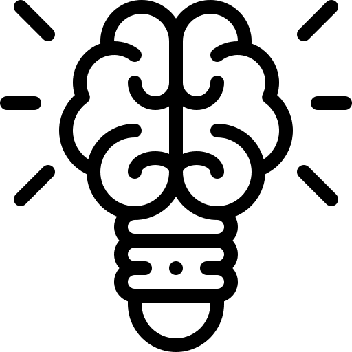 Lightbulb marketing entertainment creative thinking icon