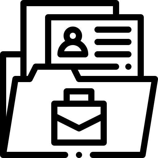 Portfolio profile curriculum vitae folders icon