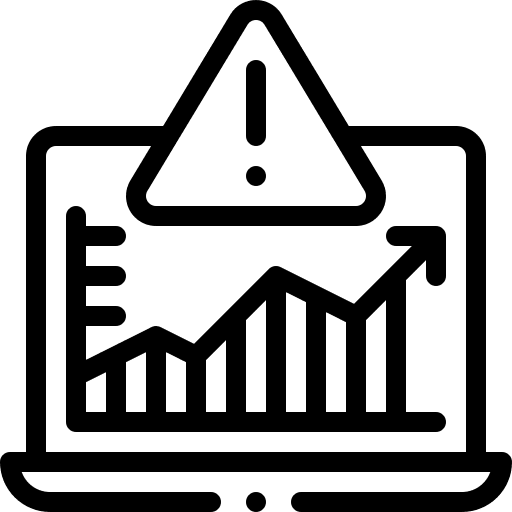 Risk graph statistic research icon