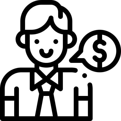 Stock trader broker agent icon