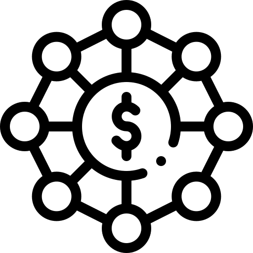 Coin bank coin connection icon