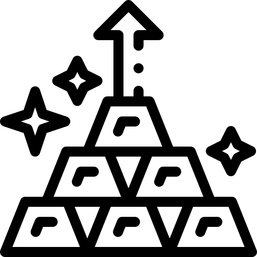 Gold ingots profits investment rise icon