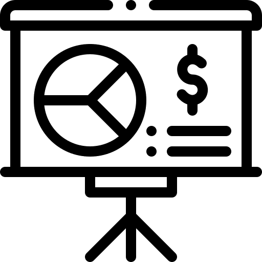 Presentation finances chart business icon