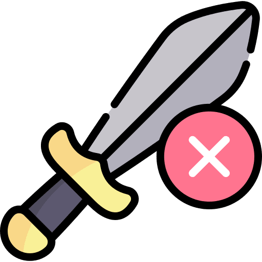 Sword prohibition peace no weapons icon