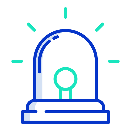 Emergency light siren warning icon