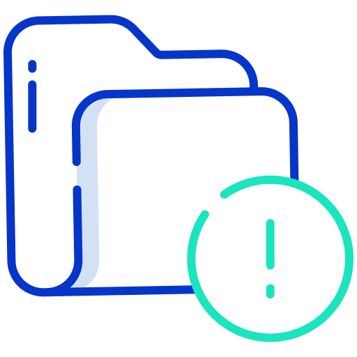 Folder folder data storage warning icon