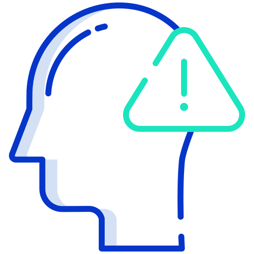 Head alert danger human mind icon