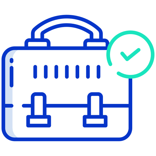 Briefcase check approval business and finance icon
