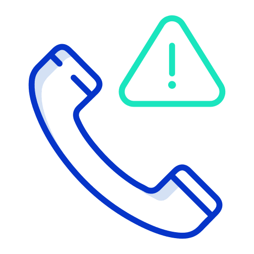 Call phone call communications exclamation mark icon