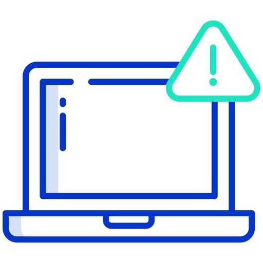 Laptop computer attention computing icon