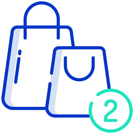 Bag online store shopping bag commerce and shopping icon