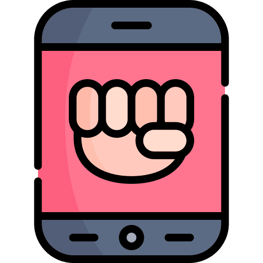 Cyber bullying physical abuse cyber bullying smartphone icon