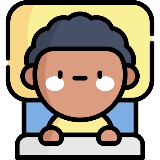 Insomnia illness tired boy icon