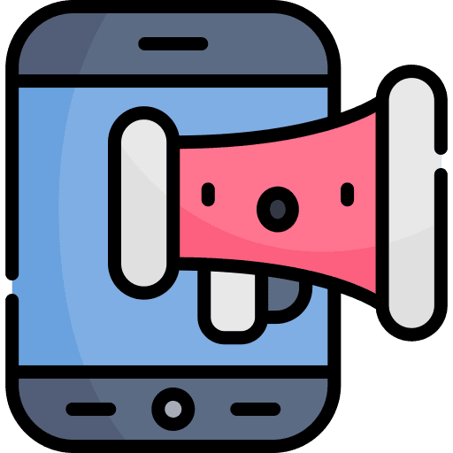 Loudspeaker technology marketing megaphone icon