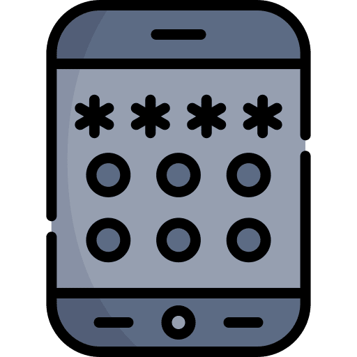 Password pincode login smartphone icon