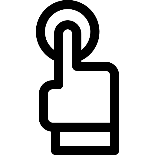 Button push hands and gestures control icon