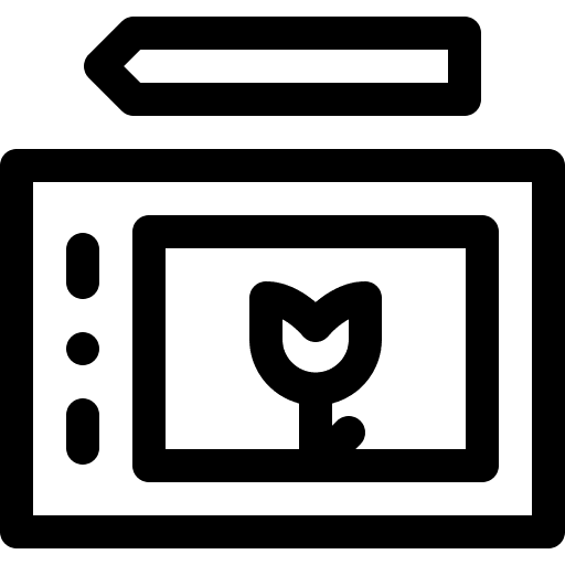 Pen tablet device flower electronics icon