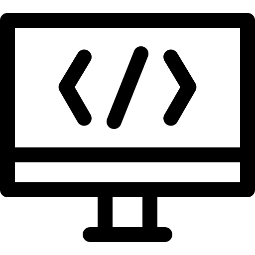 Coding web design monitor coding icon