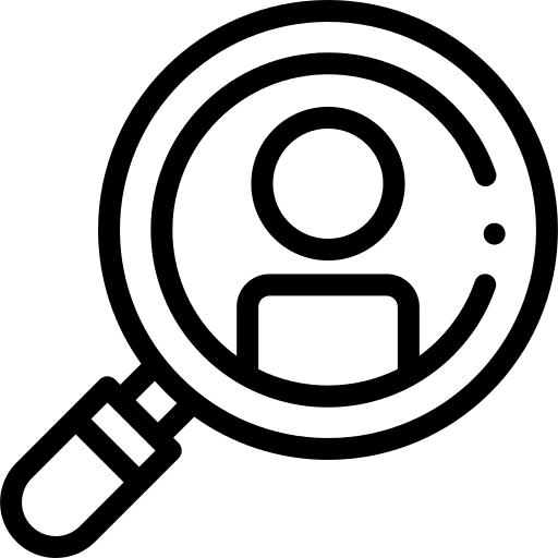 Magnifier worker magnifying glass prospect icon