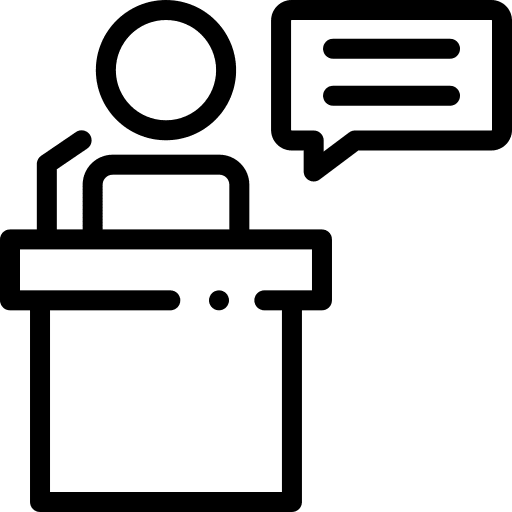 Speech conference speech communications icon