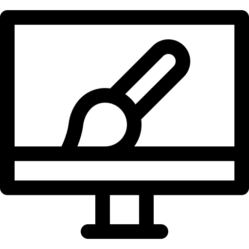 Web design paintbrush web design seo and web icon