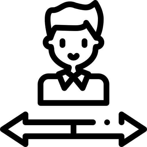 Direction man user choose icon