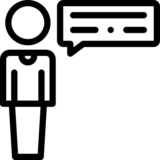 Speech conversation man user icon