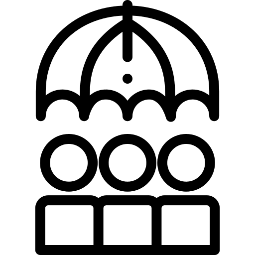 Team umbrella members group icon