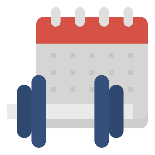 Calendar dumbbell schedule exercise icon