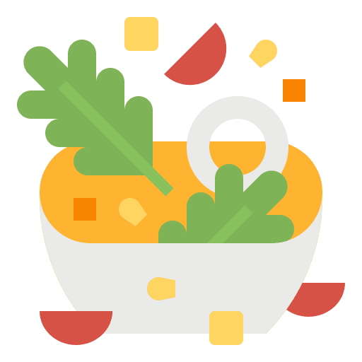 Salad vegan vegetables organic icon