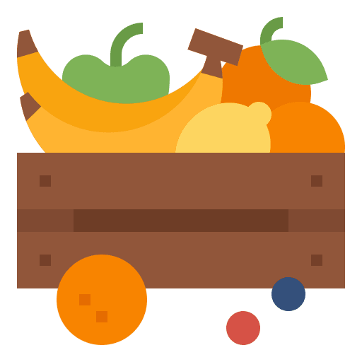 Fruits food and restaurant healthy food vegan icon