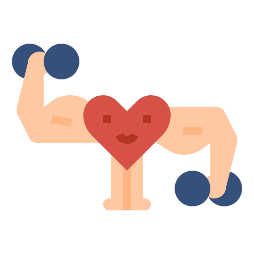 Heart sports and competition dumbbells workout icon