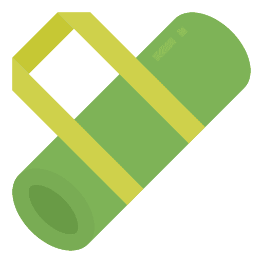 Yoga mat sports and competition wellness equipment icon