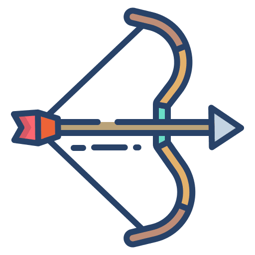 Archery bow and arrow sports and competition lance icon