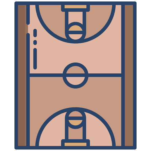 Basketball court playground game icon