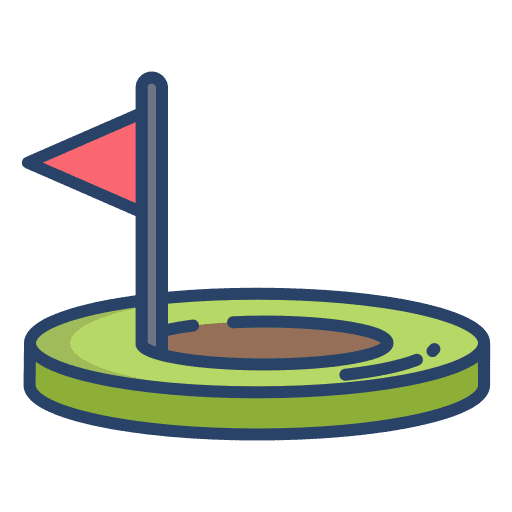 Golf field sport golf ball flag icon
