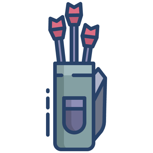 Quiver weapons bow and arrow traditional icon