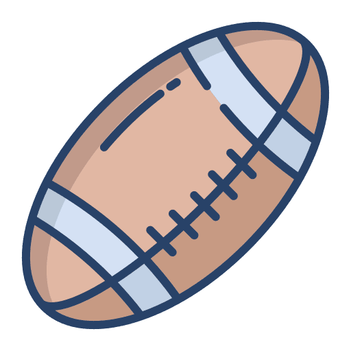 Rugby sportive american football ball icon