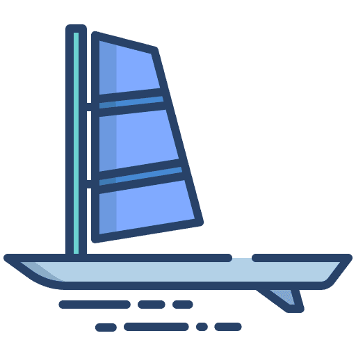 Windsurf adventure sports and competition action icon