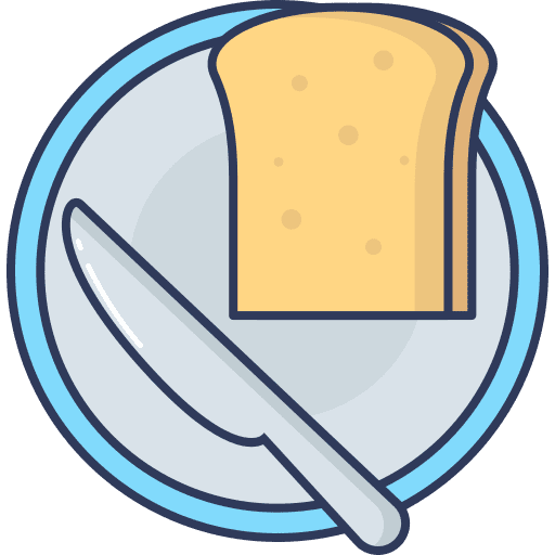 Breakfast knife plate meal icon