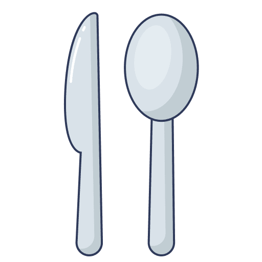 Kitchen utensils knife spoon cutlery icon