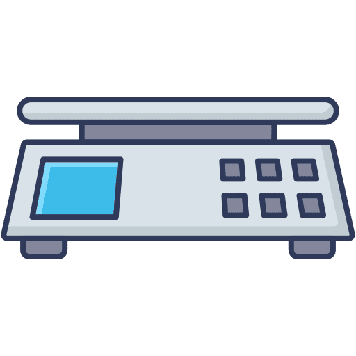 Weight scale tools and utensils kitchen balance icon