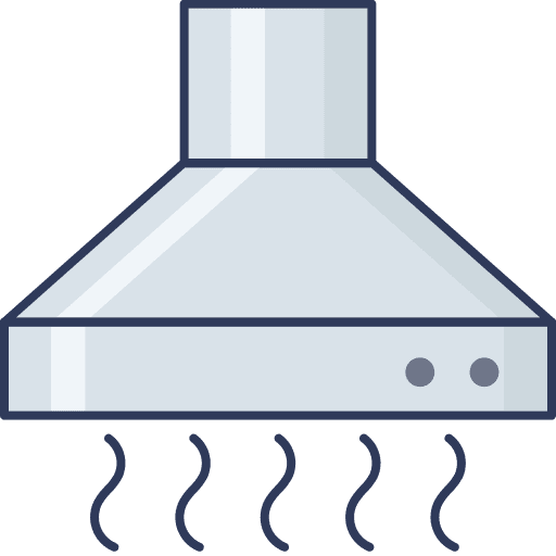 Extractor hood furniture and household food and restaurant hood icon