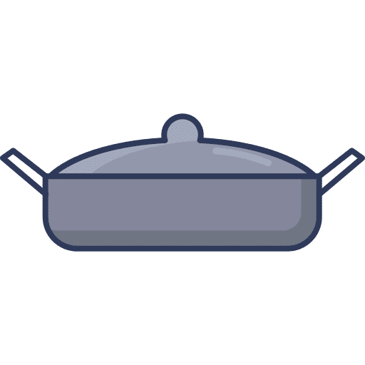 Pot cooking food and restaurant kitchenware icon
