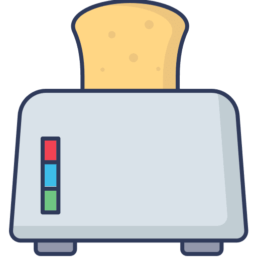Toaster breakfast bread bakery icon