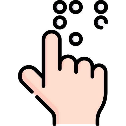 Braille handicapped communications assistance icon